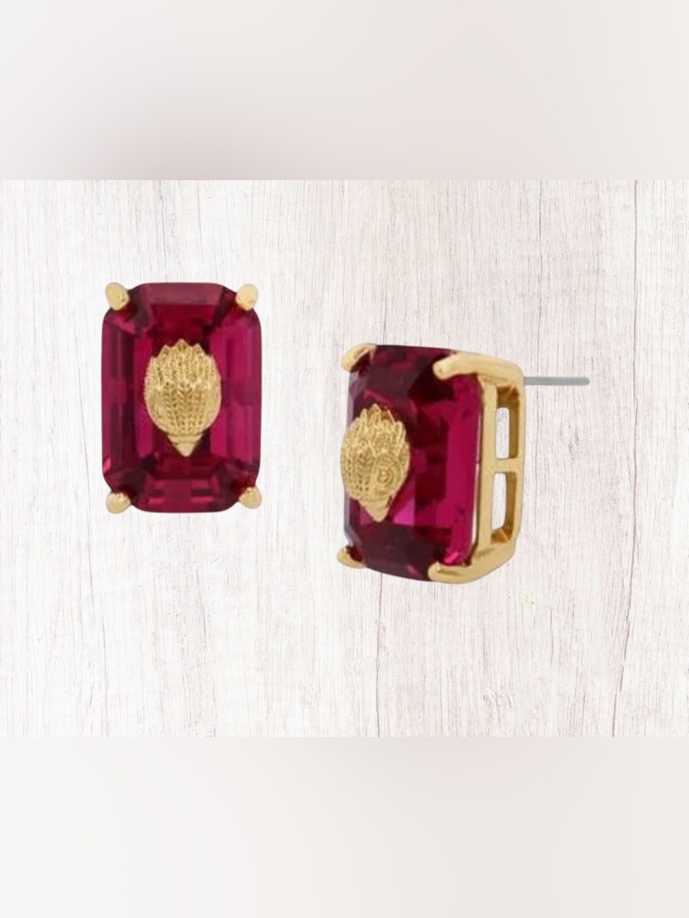 Kurt Geiger Emerald Cut Crystal Earrings